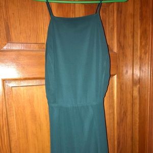 Greenish/blue long crisscross back dress